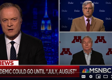 Screenshot of Michael T. Osterholm on MSNBC