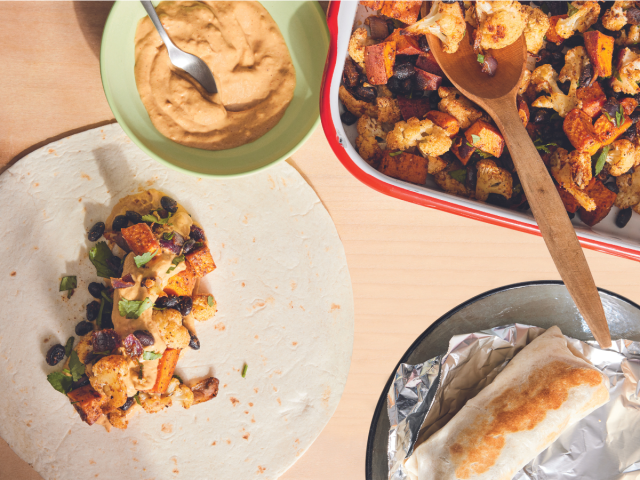 Black Bean and Cauliflower Burritos