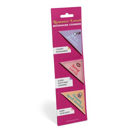 Romance Lovers Bookmark Corners, Set of 3 Unique Cardstock Bookmarks