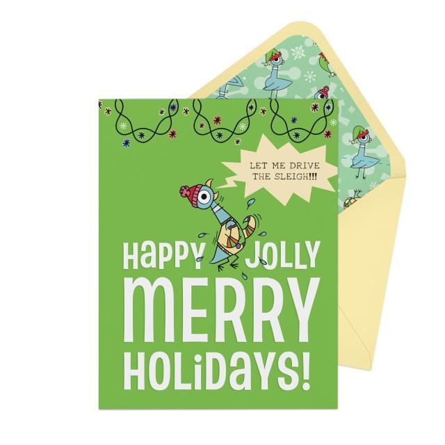 The Pigeon Happy Jolly Merry Holidays! Greeting Card